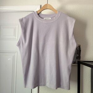 PARADISE RIOT dusty lilac lavender rib ribbed knit cotton blend muscle boxy top